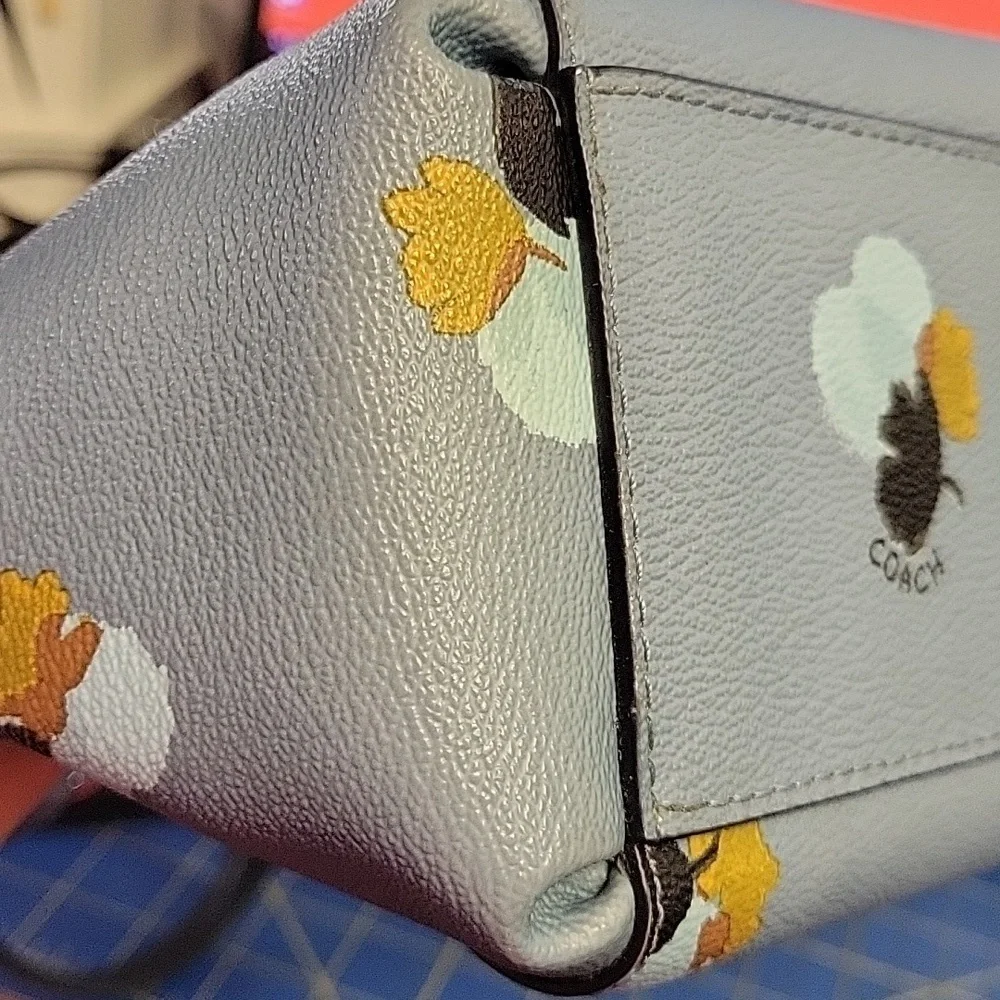 Coach #38417 Floral Gray Minette Women's Bag Preloved - Picture 11 of 13